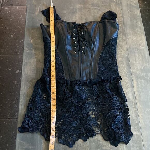 NWT Wechery faux Leather Sweetheart Steampunk Gothic Corset Bustier Lace… - Picture 13 of 16